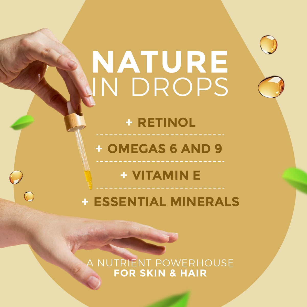 Cacay Pure label detail showing cold-pressed organic claim benefit