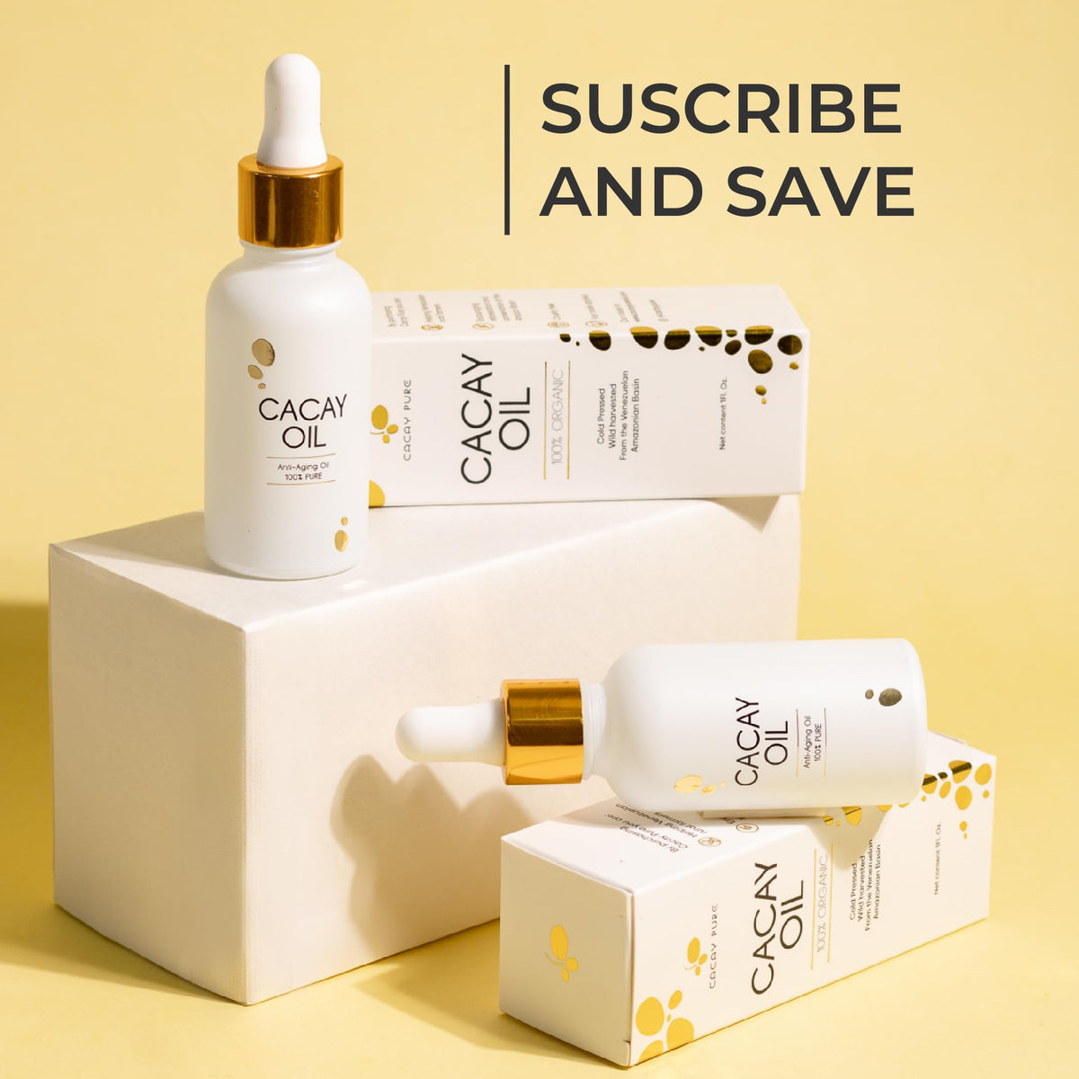 Cacay Pure being applied to cheek showing hydration without greasiness benefit