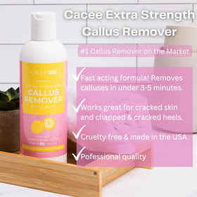 Applying Cacee on foot in spa setting to soften calluses efficiently