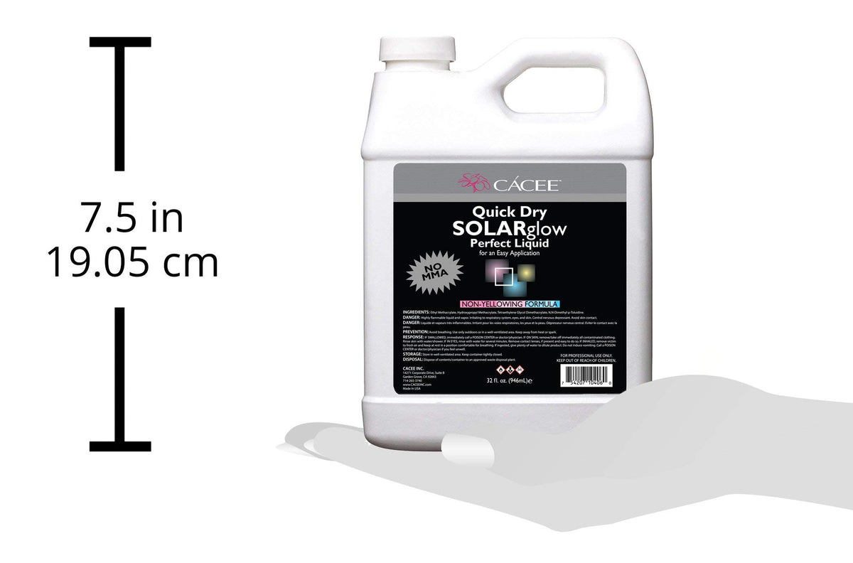 Cacee monomer used by technician applying acrylic, demonstrating faster application times
