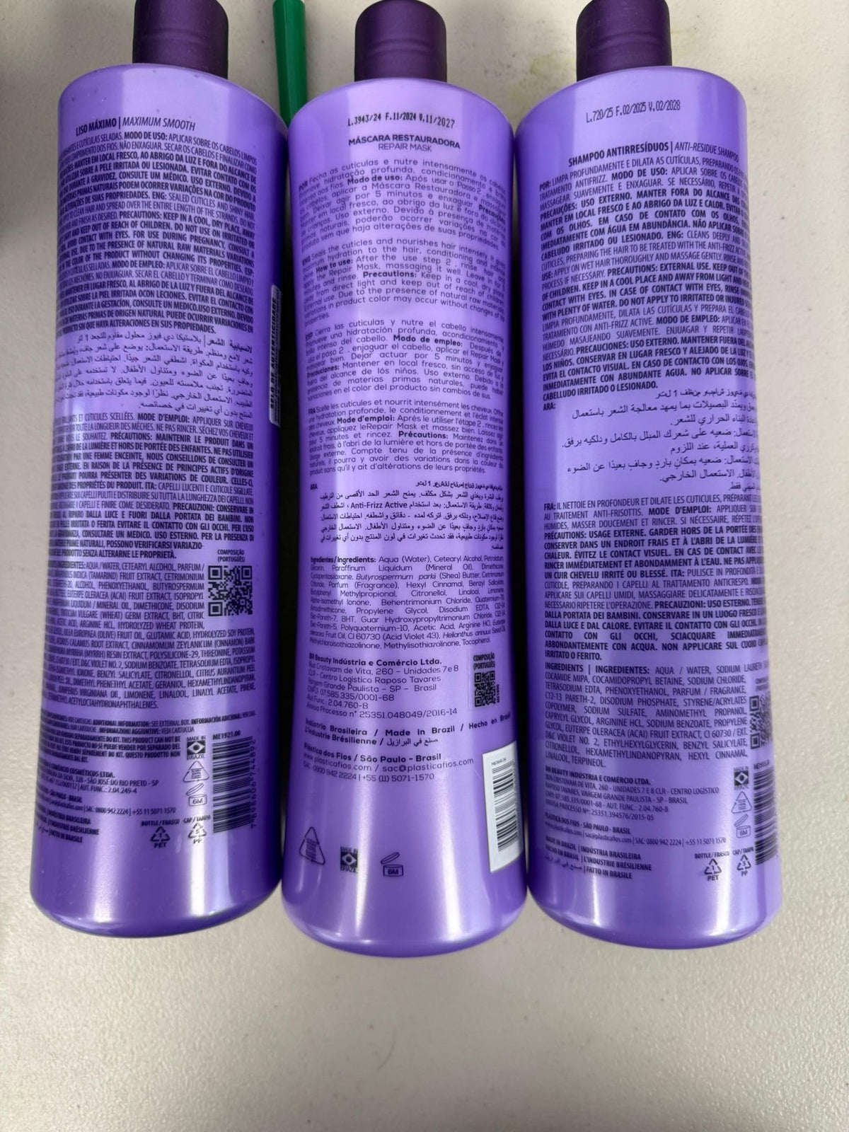 Cadiveu keratin active pouring from bottle to show smooth application