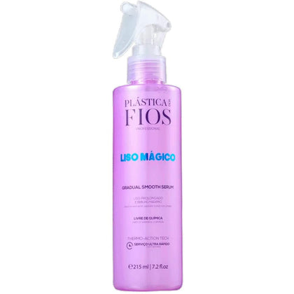CADIVEU front packaging of Liso Magico serum showing bottle and comb for easy application and protection