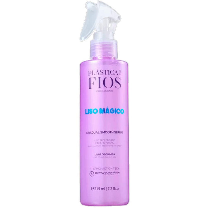 CADIVEU front packaging of Liso Magico serum showing bottle and comb for easy application and protection