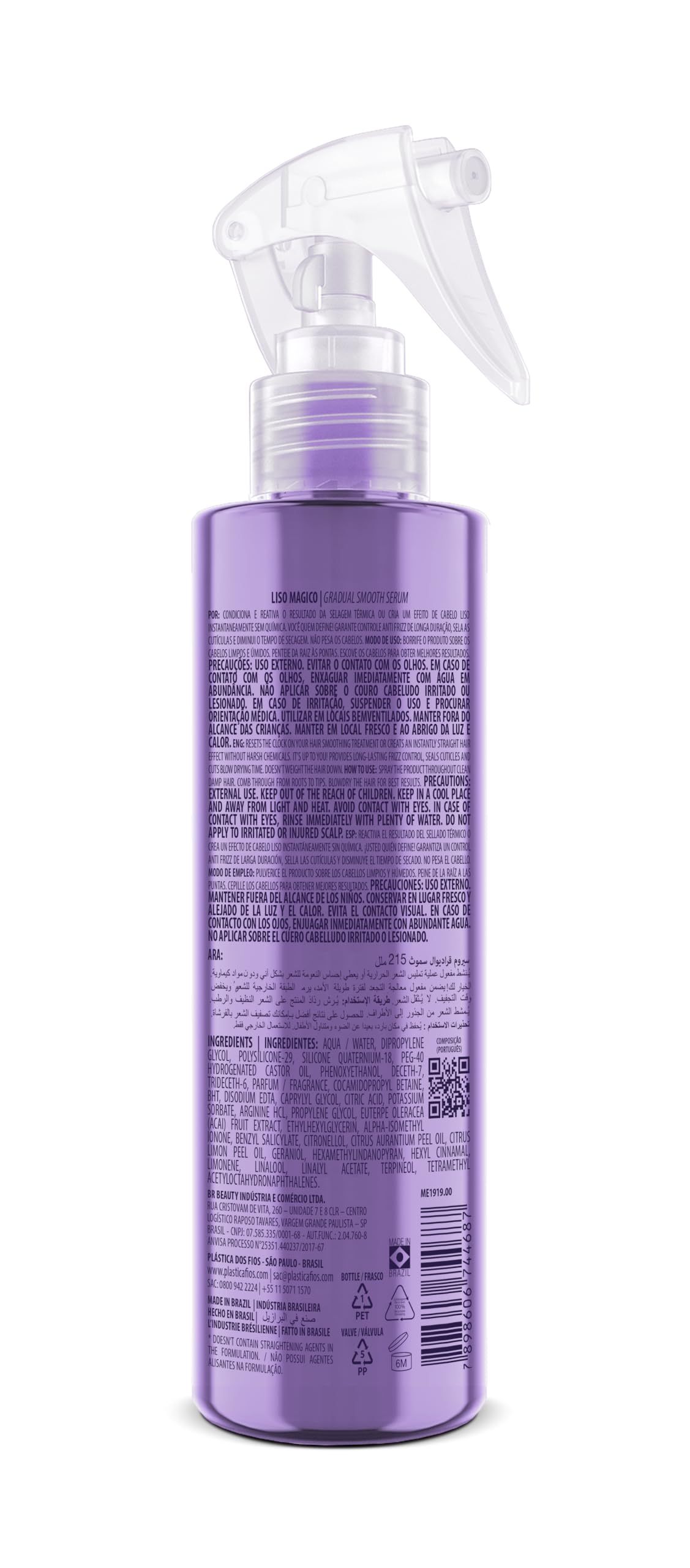 CADIVEU Liso Magico serum texture close-up highlighting lightweight formula for fast drying and shine