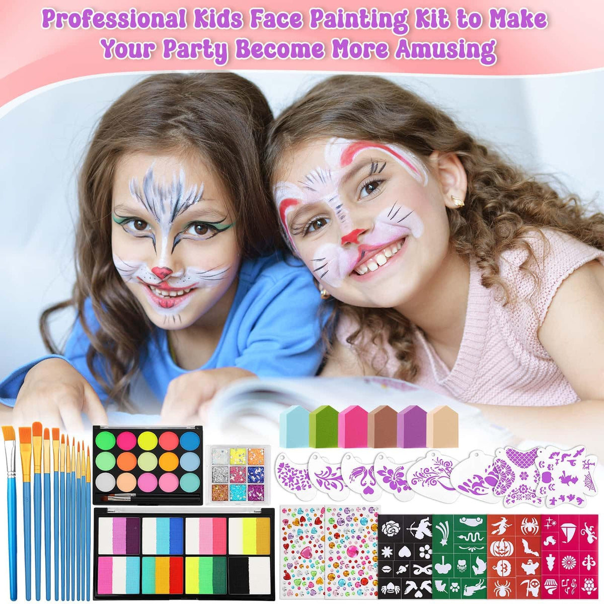 Child using Caffox kit to paint a butterfly face with easy tools