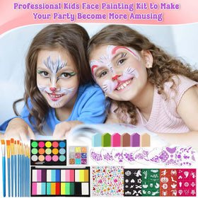 Child using Caffox kit to paint a butterfly face with easy tools