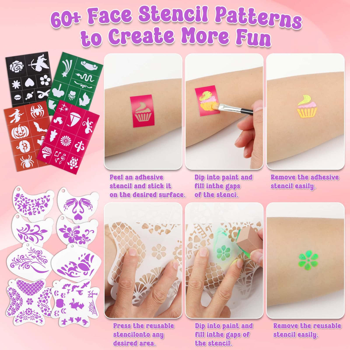 Caffox reusable stencils laid out for fast shapes and consistent results