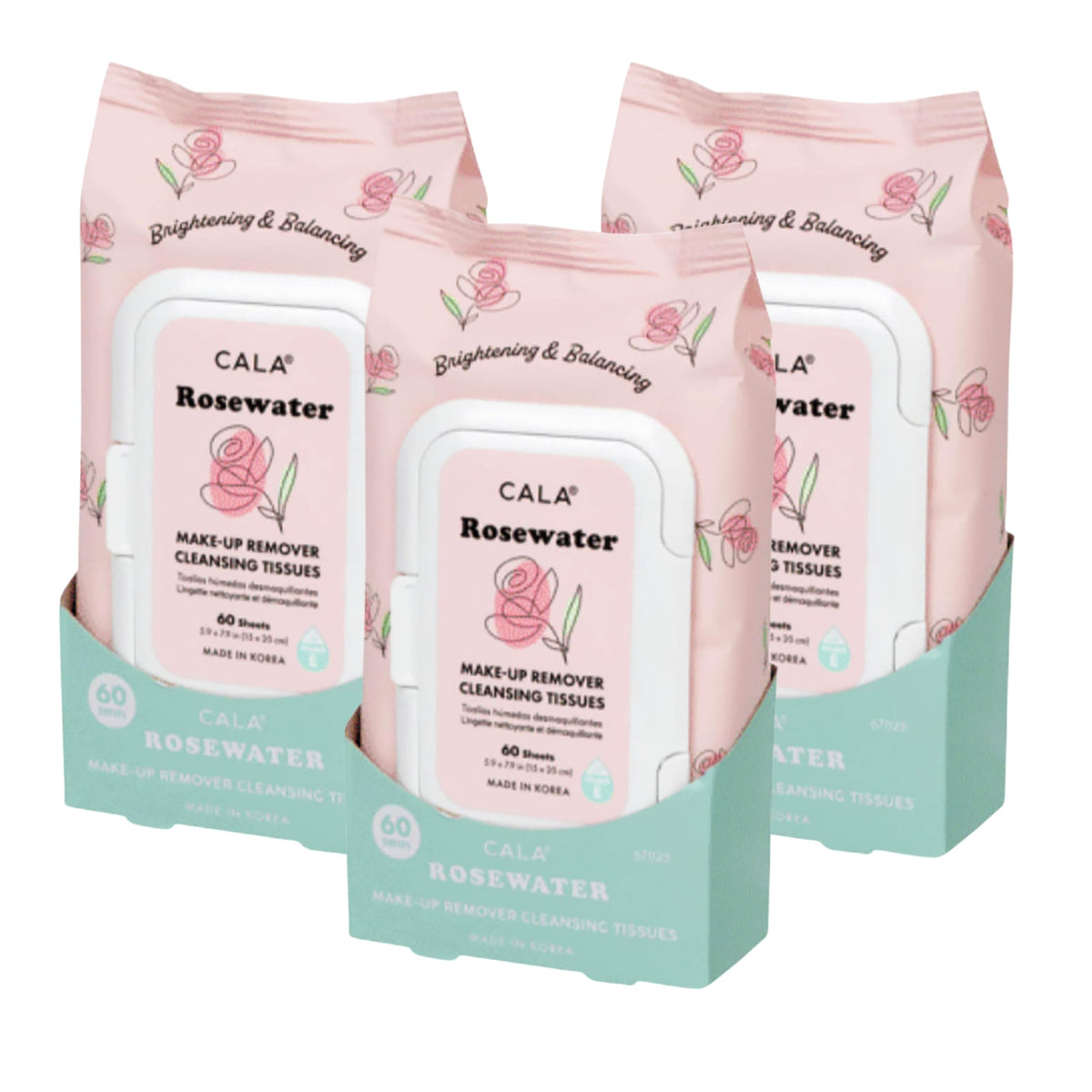CALA front packaging showing 60-sheet pack, gentle cleansing on the go