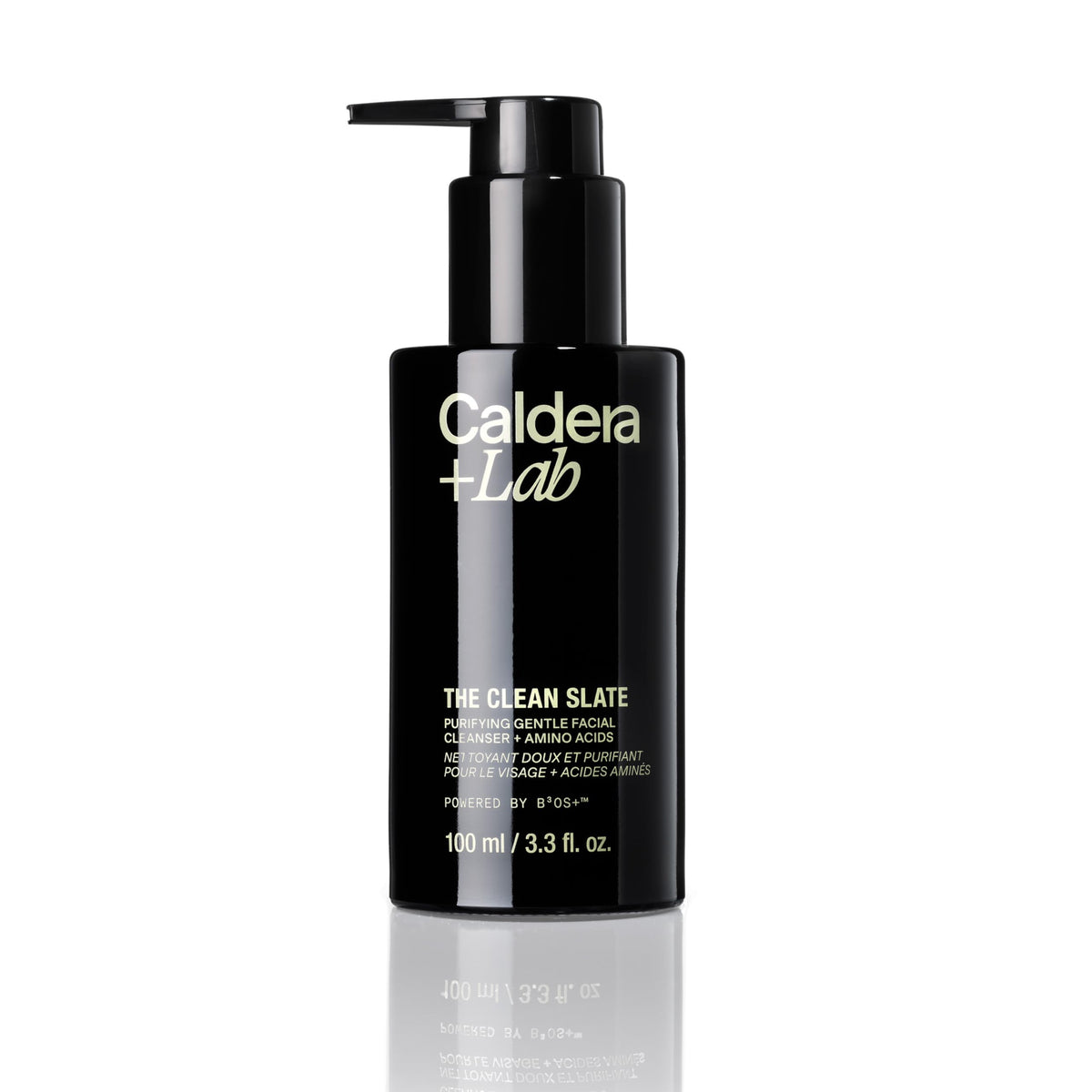 Caldera + Lab front bottle shot showing clean packaging and vegan benefits
