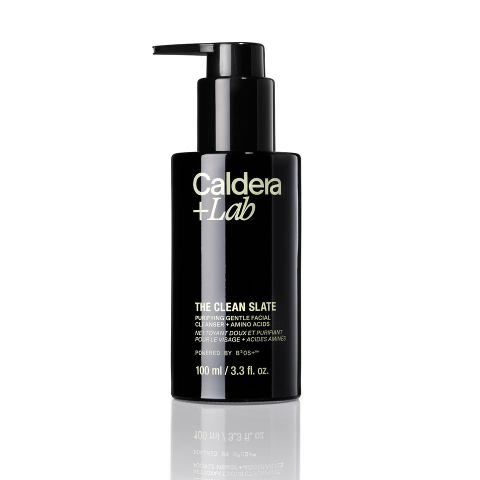 Caldera + Lab front bottle shot showing clean packaging and vegan benefits