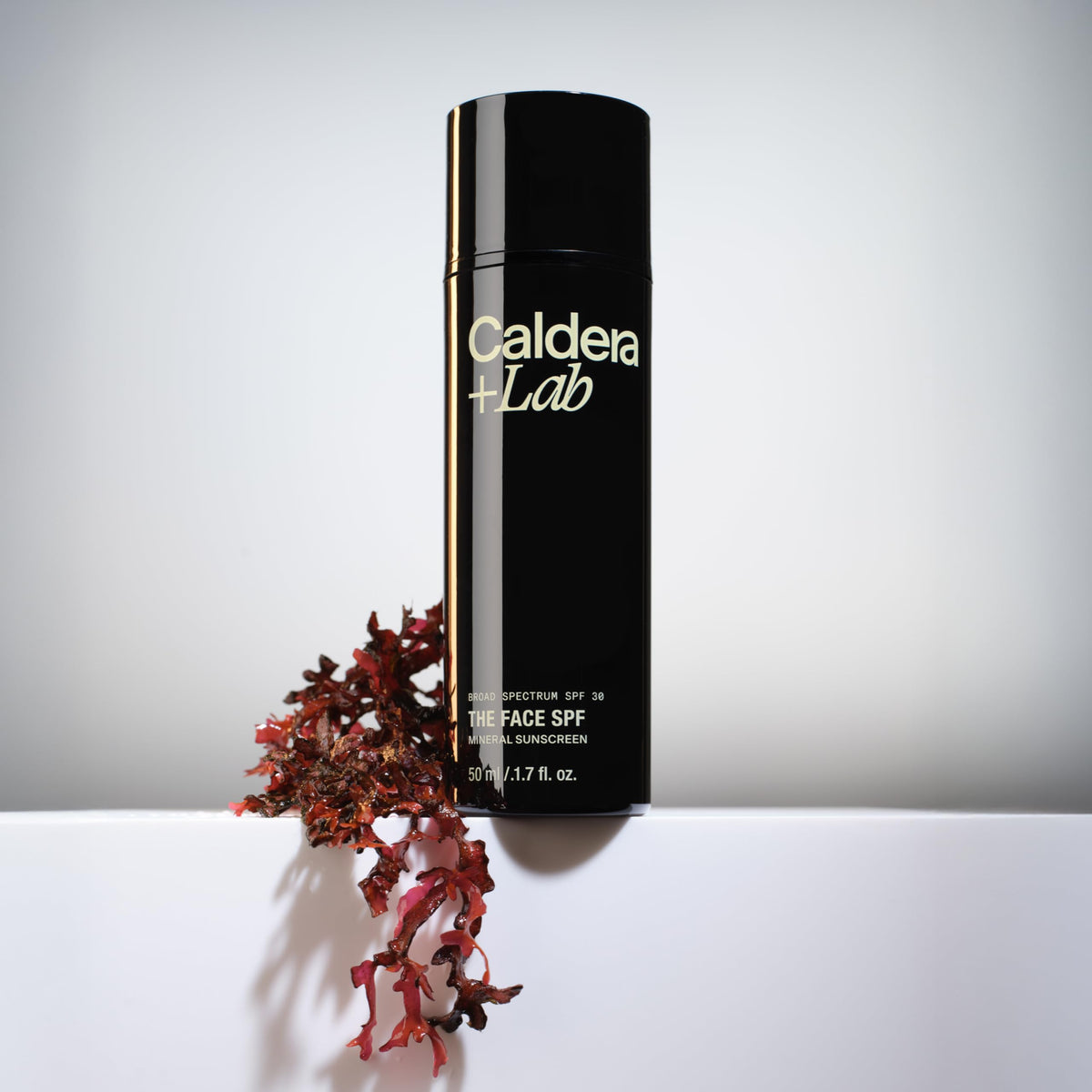 Caldera + Lab ingredient label focusing on red algae and bakuchiol benefits