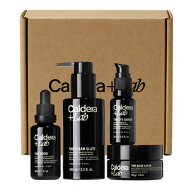Caldera + Lab kit front packaging showing full routine and benefits