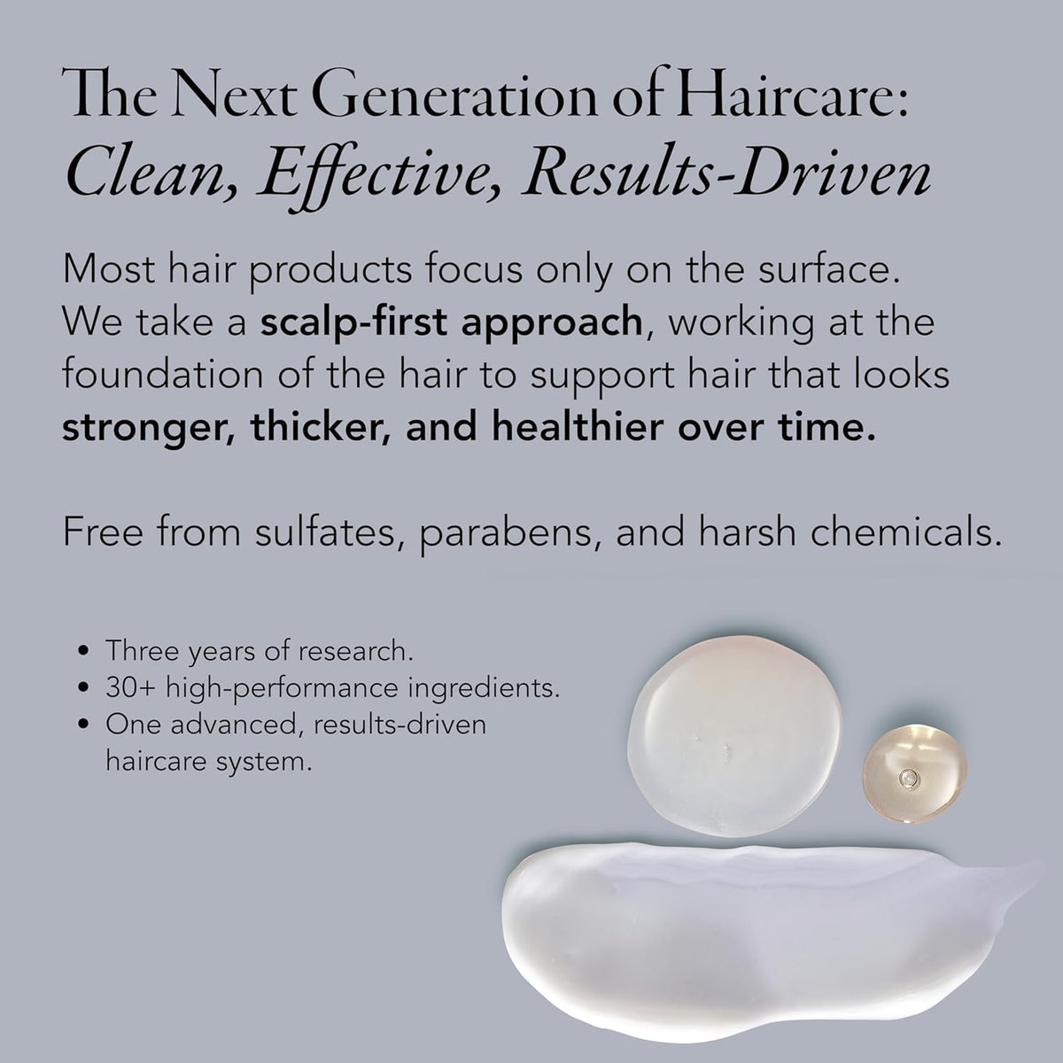 Caldera + Lab shampoo pump close-up illustrating easy dispensing and gentle cleansing