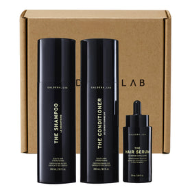 Caldera + Lab system front packaging showing full three-step set and clean design for clarity