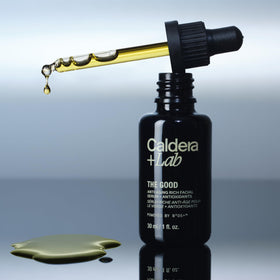 Caldera + Lab dispenser mid-pump demonstrating controlled application and minimal waste