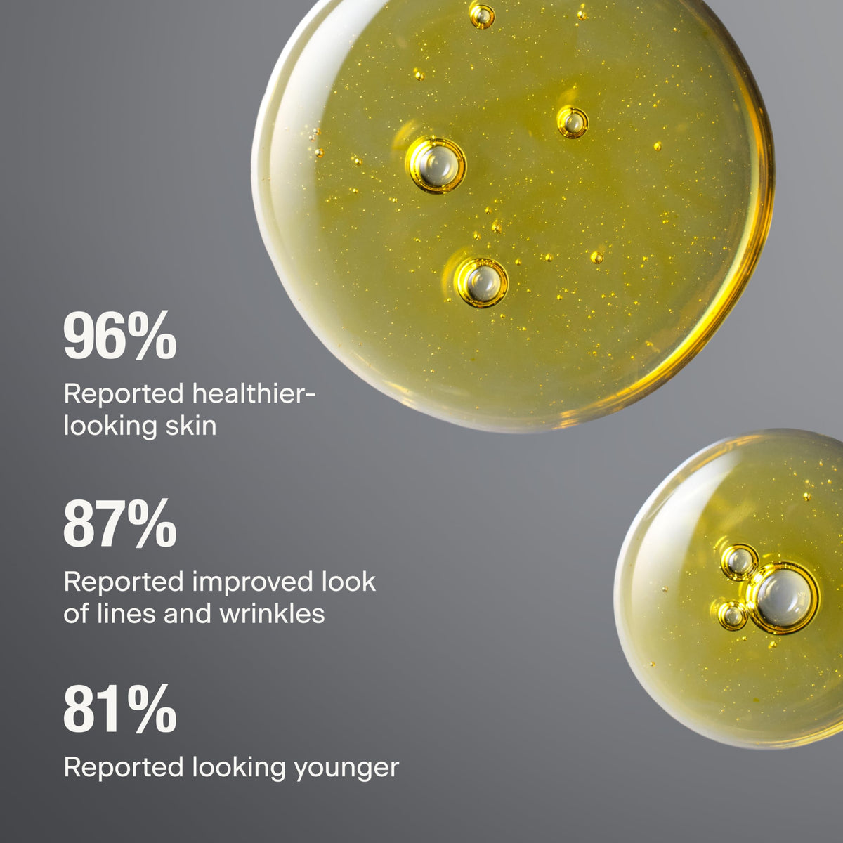 Caldera + Lab serum texture dispensed on hand showing lightweight absorption