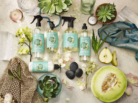 Caldrea ingredient focus on aloe vera and olive oil for soothing moisture