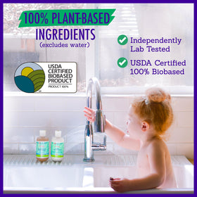 California Baby conditioner on hands demonstrating smooth spreadability and detangling