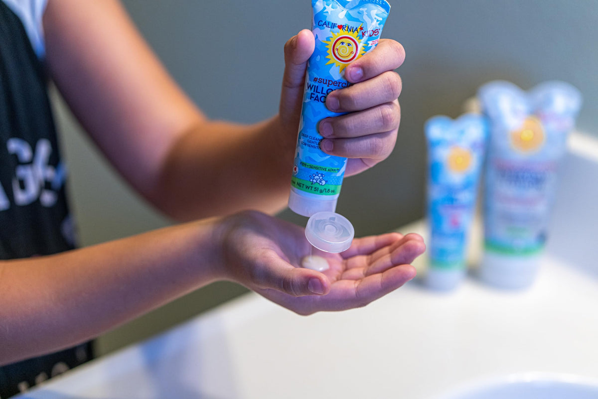 California Baby ingredient label close-up highlighting willow bark salicylic benefit