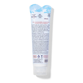 California Baby texture close-up showing creamy gel and gentle exfoliation benefit