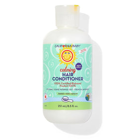 California Baby front bottle view showing calming lavender conditioner and gentle formula