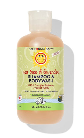 California Baby front packaging showing tea tree and lavender and gentle formula benefit