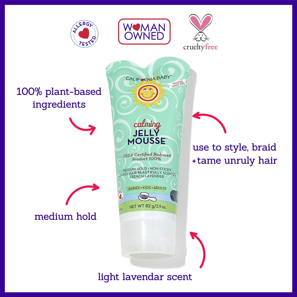 California Baby gel applied on hand demonstrating easy spread and control