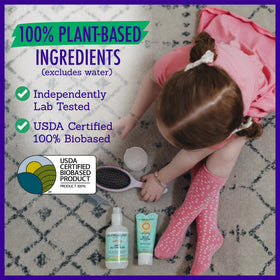 California Baby product label close-up highlighting plant-based ingredients