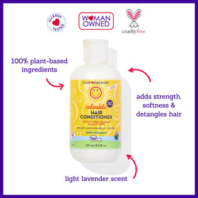 California Baby lavender and clary sage essentials showing calming scent benefit