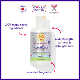 California Baby pump dispensing conditioner for easy use benefit