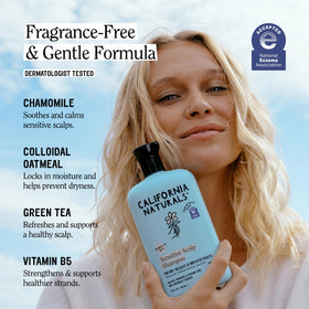 California Naturals bottle label detail highlighting NEA acceptance and clean formula