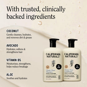 California Naturals conditioner cream pouring to demonstrate smooth detangling and hydration