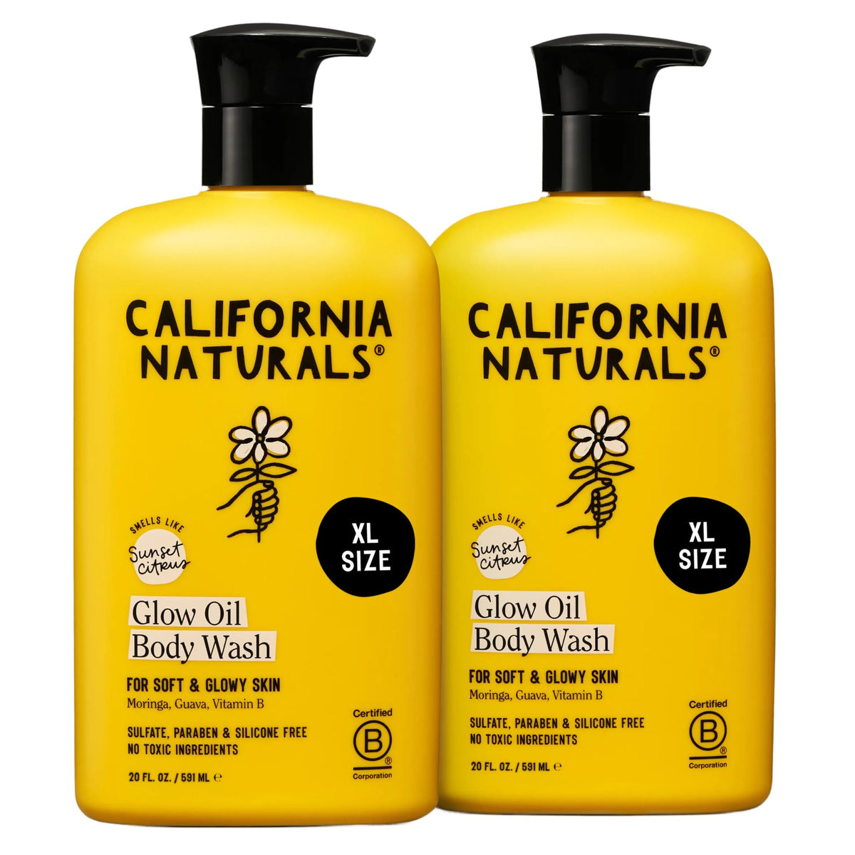 California Naturals front packaging shows two bottles and bright citrus benefit