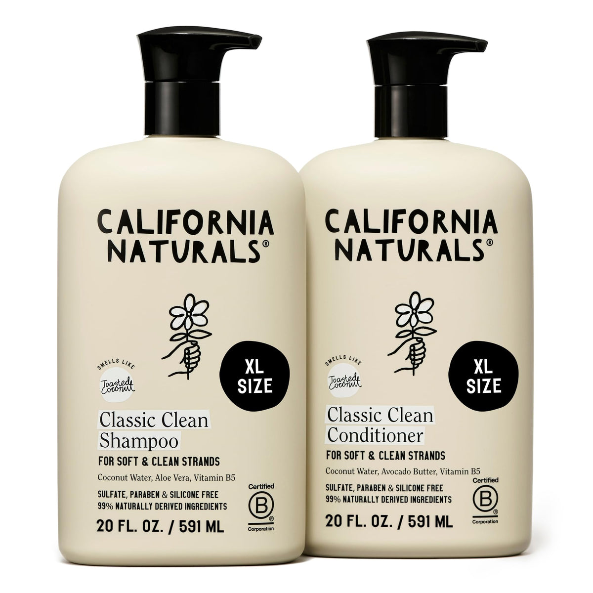 California Naturals front packaging showing toasted coconut scent and set benefits
