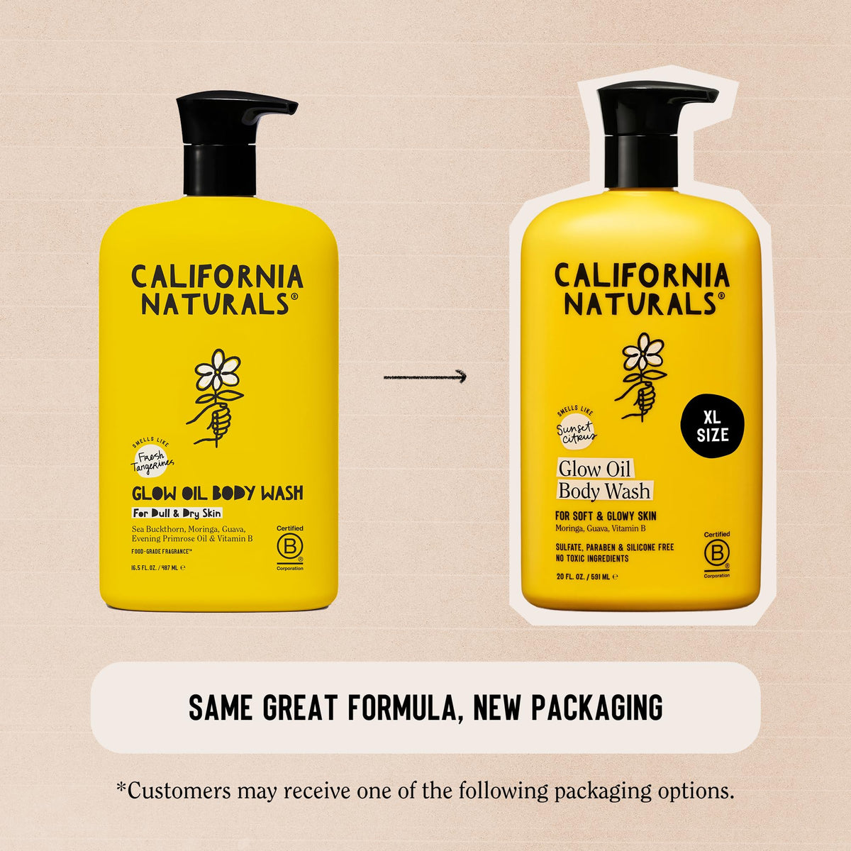 California Naturals golden oil-gel lather on skin for hydrated glow benefit