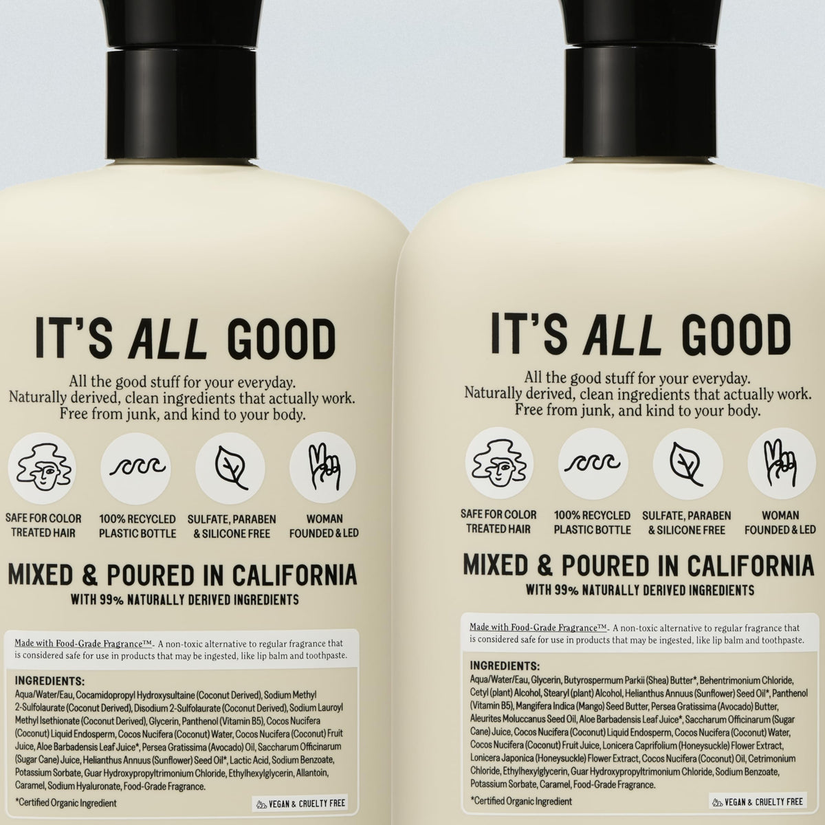 California Naturals hand dispensing shampoo into palm demonstrating gentle lather