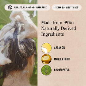 California Naturals shampoo lathering in shower showing gentle cleansing and scalp comfort