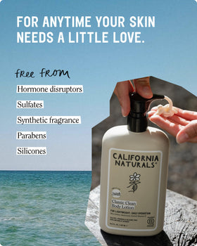 California Naturals with shea butter and coconut oil ingredients illustrating deep moisturization
