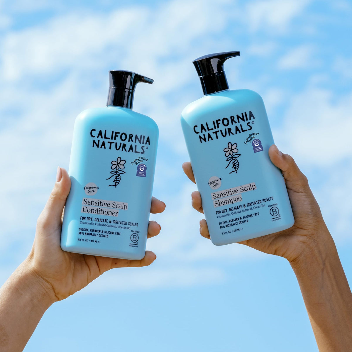 California Naturals set on bathroom shelf suggesting everyday gentle routine