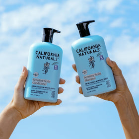 California Naturals set on bathroom shelf suggesting everyday gentle routine