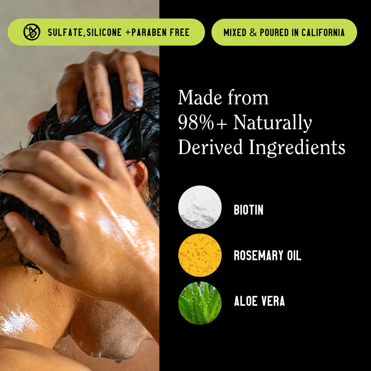 California Naturals shampoo lather showing gentle cleansing action