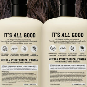 California Naturals PCR bottle marking close-up indicating sustainable recycled plastic packaging
