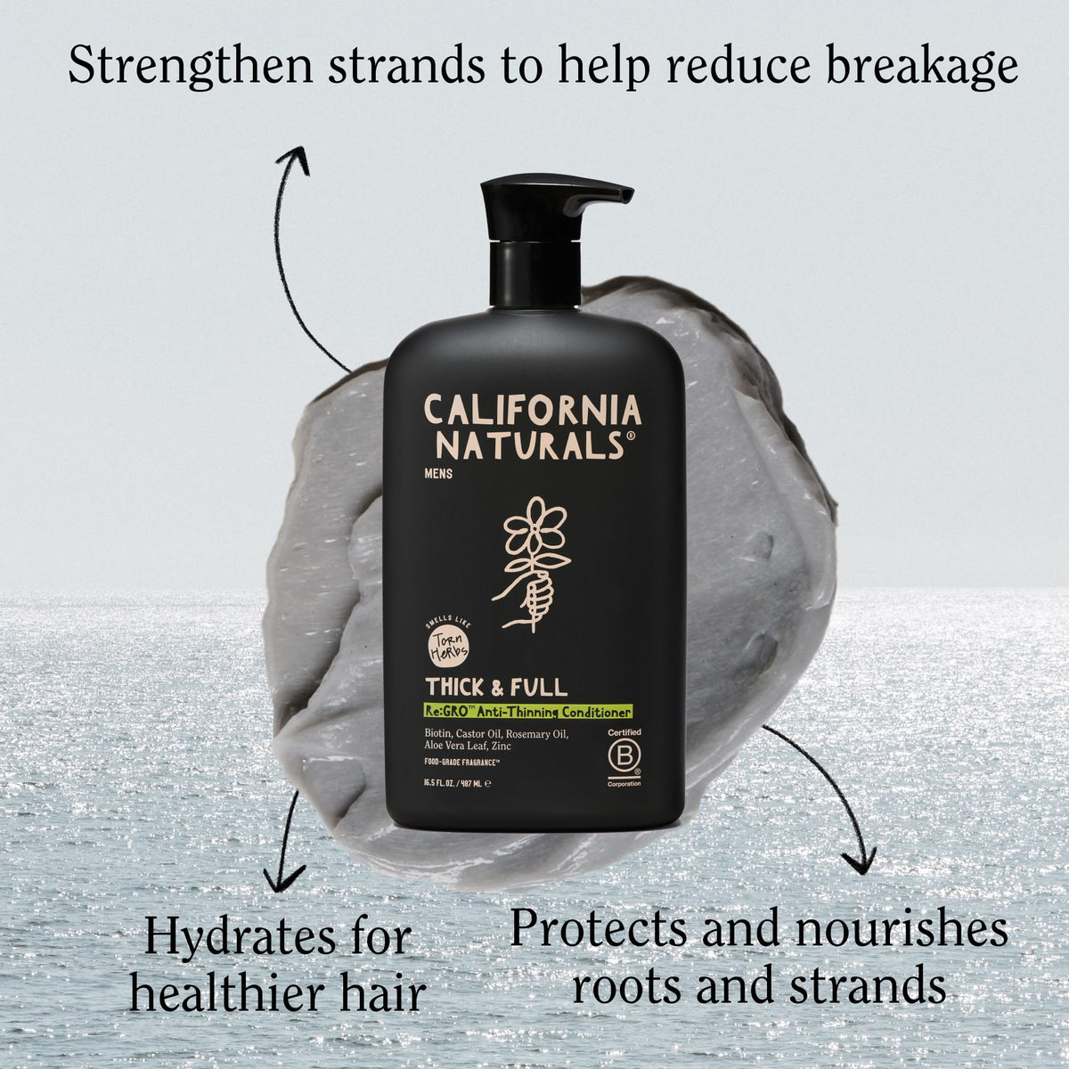 California Naturals back label with ingredients and usage directions