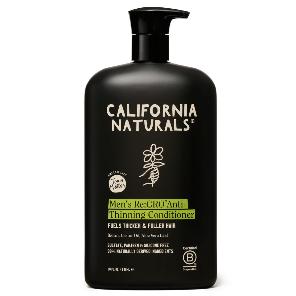 California Naturals front bottle showing Re:GRO conditioner and benefits