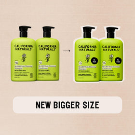 California Naturals in-use photo of wet hair being massaged with shampoo