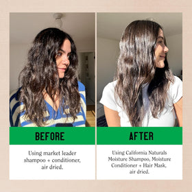 California Naturals shampoo lather on hair demonstrating gentle cleanse