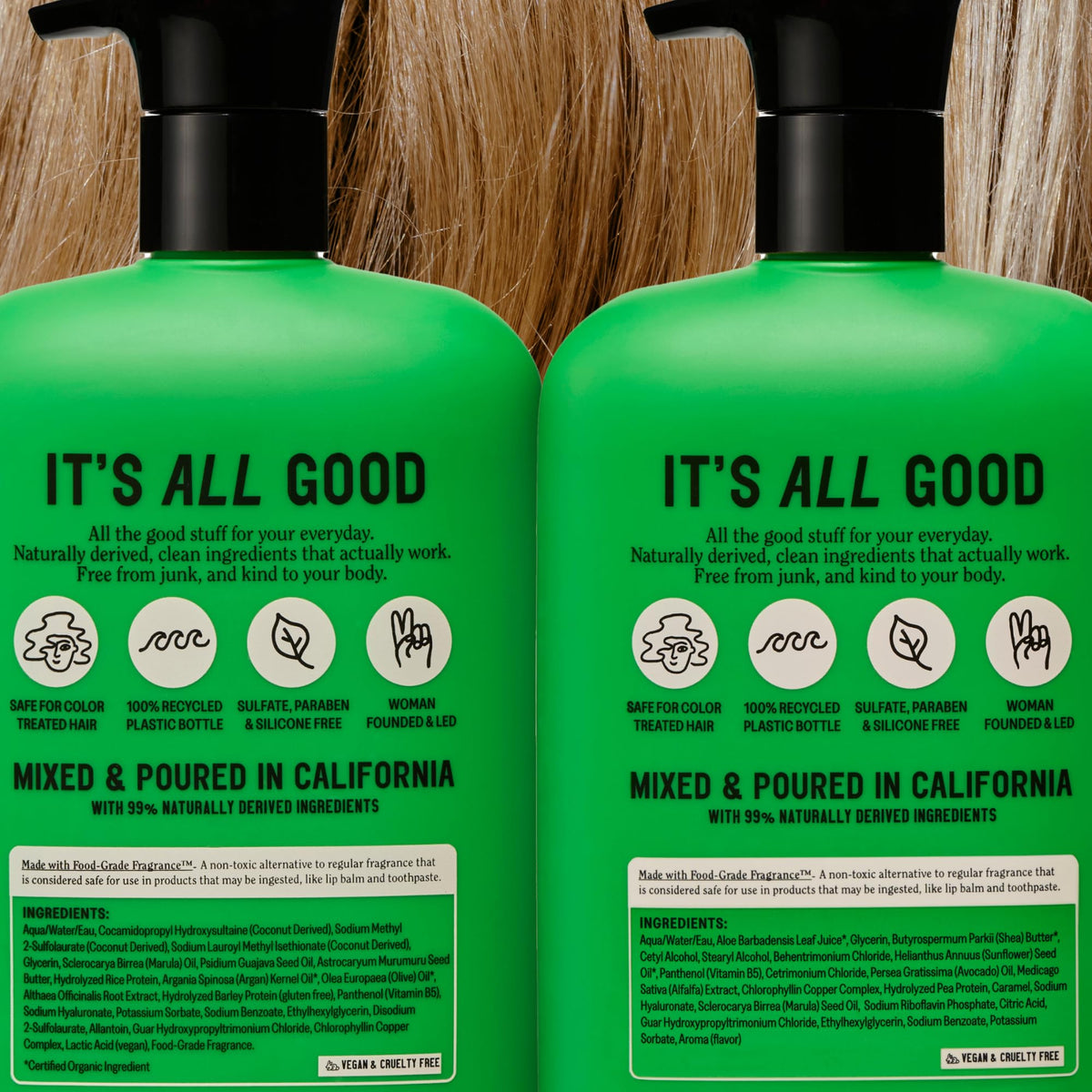 California Naturals bottles held in hand showing 20 oz size benefit