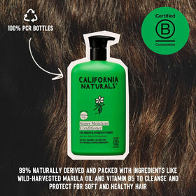 California Naturals conditioner being applied in shower for hydration and detangling