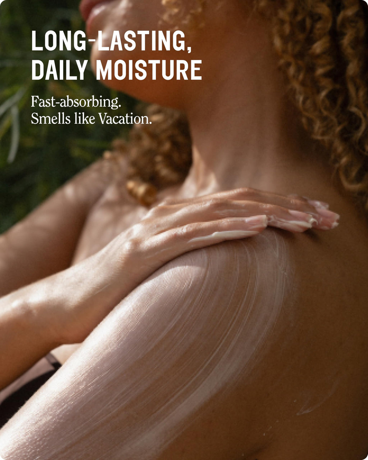 California Naturals lotion texture close-up highlighting fast-absorbing, non-greasy finish