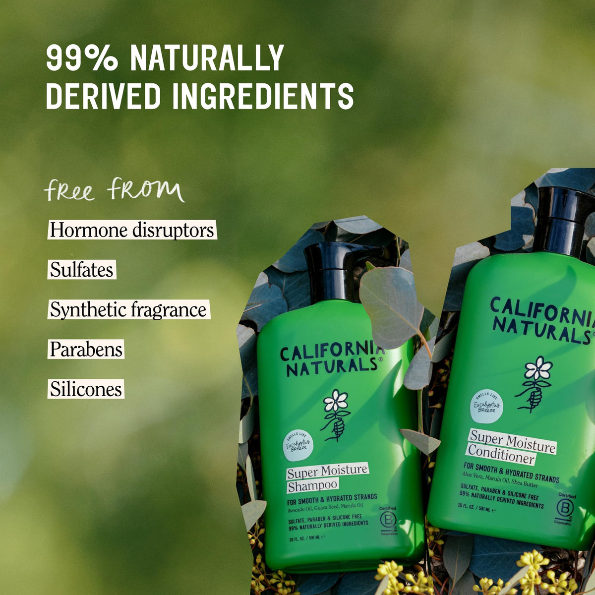 California Naturals creamy conditioner texture close-up for smoothness